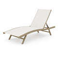 Tumbona de jardín reclinable de aluminio taupe con textilene beige 200 cm x 65 cm x 85 cm